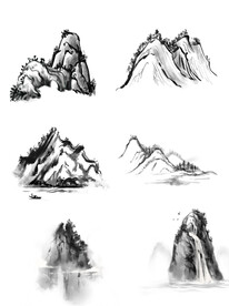 山石水墨