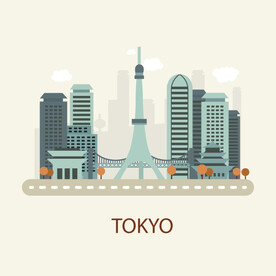 日本东京城市插画
