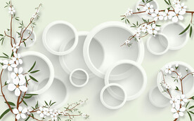 现代简约3D圆圈花图片