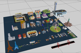 C4D模型美国城市建筑