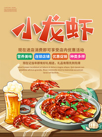 美味香辣小龙虾海报展板