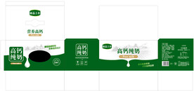 高钙纯牛奶包装箱展开图