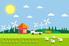 扁平牧场庄园素材