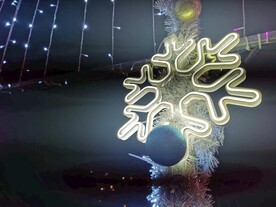 夜晚圣诞节雪花霓虹灯造型灯串