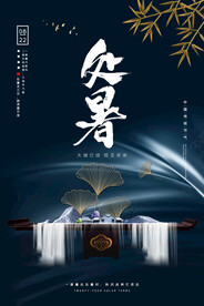 创意传统节气二十四节气处暑海报