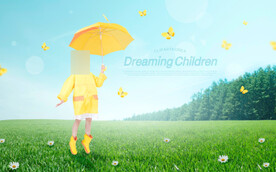 可爱孩子儿童梦想创意摄影背景