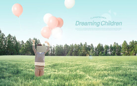 可爱孩子儿童梦想创意摄影背景