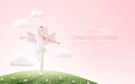 可爱孩子儿童梦想创意摄影背景