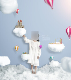 可爱孩子儿童梦想创意摄影背景