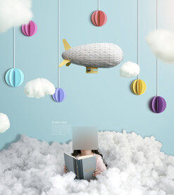 可爱孩子儿童梦想创意摄影背景