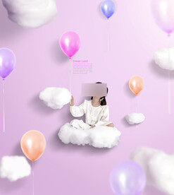 可爱孩子儿童梦想创意摄影背景