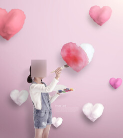 可爱孩子儿童梦想创意摄影背景