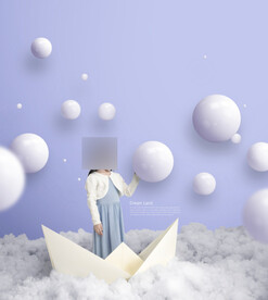 可爱孩子儿童梦想创意摄影背景