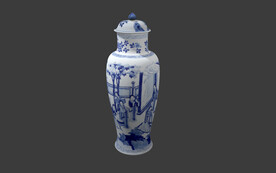 C4D模型中国古代青花瓷花瓶
