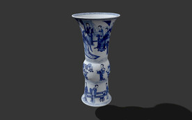 C4D模型中国古代青花瓷花瓶