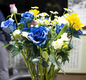 蓝色妖姬花束 