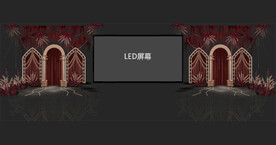 欧式红金巴洛克婚礼效果图