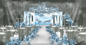 雾霾蓝现代风小清新婚礼效果图