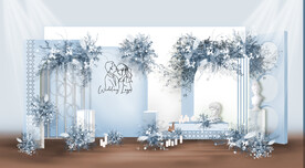 韩式雾霾蓝主舞台效果图