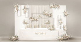 简约现代风婚礼签到区效果图