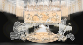 香槟色轻奢高级感婚礼效果图