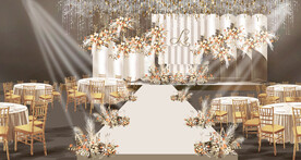 现代香槟色质感大气婚礼效果图