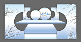 淡蓝色新中式国风婚礼效果图