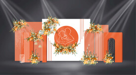 橙色橘色婚礼效果图