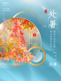 简约二十四节气处暑摄影图海报