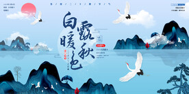 时尚创意二十四节气白露节海报
