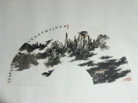 水墨山水扇面