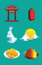 卡通中秋节元素