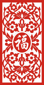  中国风中式窗花图案素材