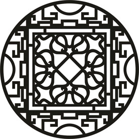  中国风中式窗花图案素材