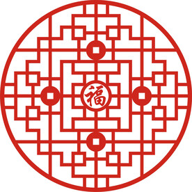 中国风中式窗花图案素材