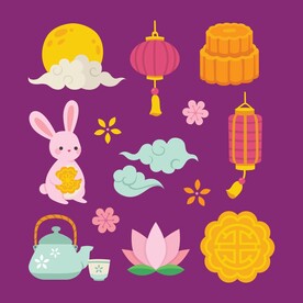 卡通中秋节图标