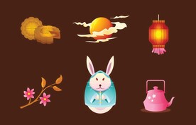 卡通中秋节图标