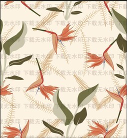 手绘热带花