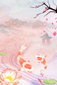 手绘古风插画背景图片 