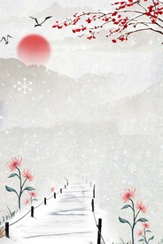 手绘古风插画背景图片 