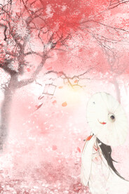 手绘古风插画背景图片 