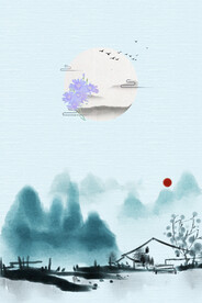 手绘古风插画背景图片 