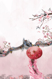  手绘古风插画背景图片 