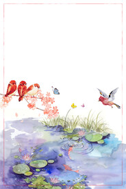  手绘古风插画背景图片 