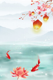 手绘古风插画背景图片