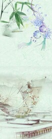 手绘古风插画背景图片 