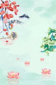 手绘古风插画背景图片 