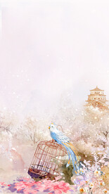 手绘古风插画背景图片 