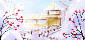  手绘古风插画背景图片 