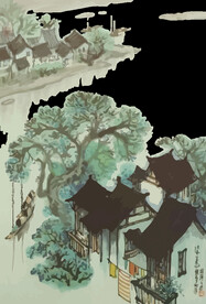  手绘古风插画背景图片 